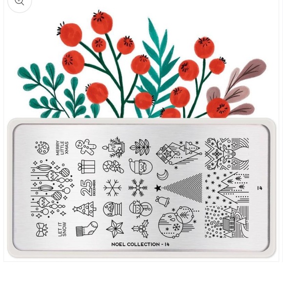 MoYou London nail art stamping plate in Noel, design 14 NWOT - Picture 3 of 4